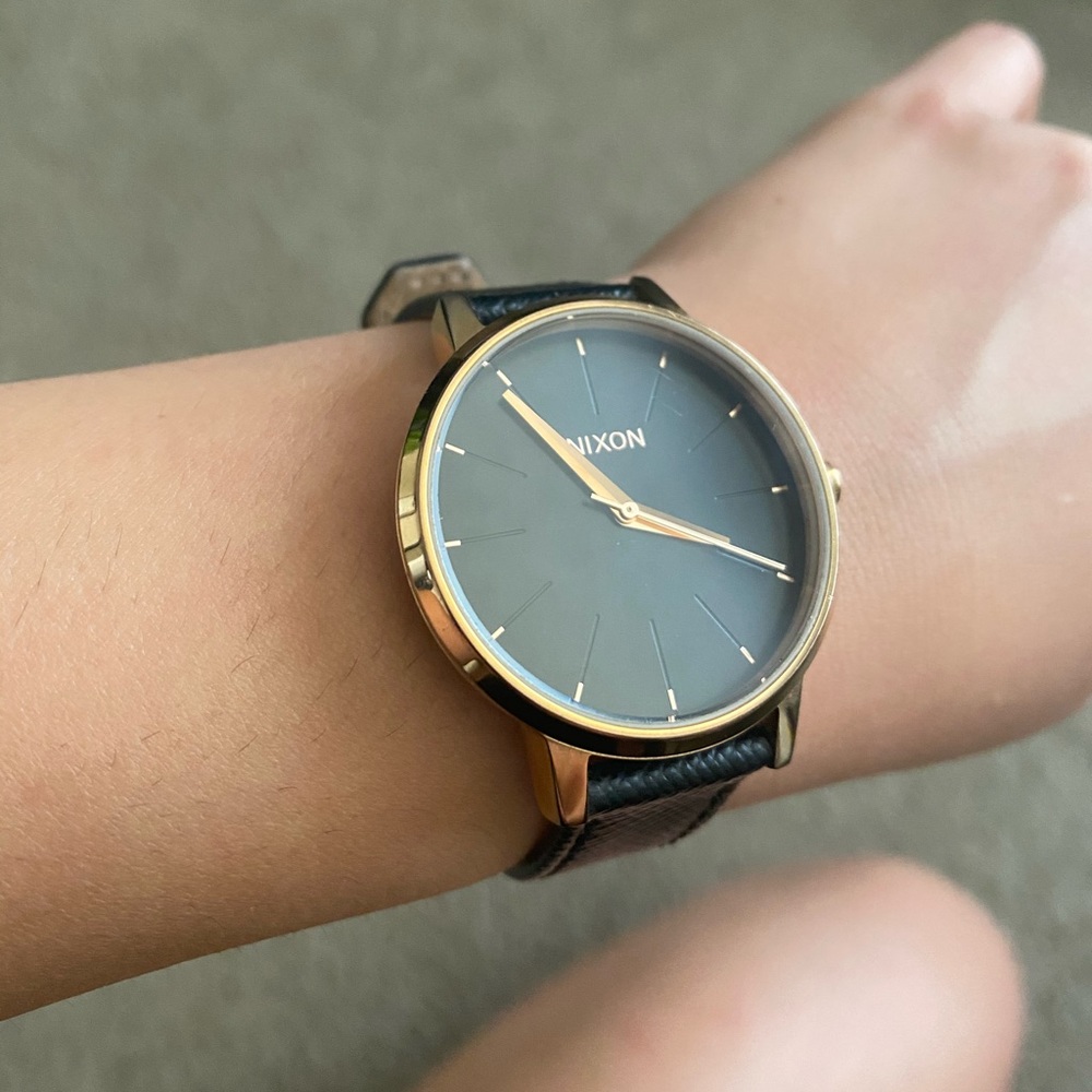 Black Leather Nixon Watch